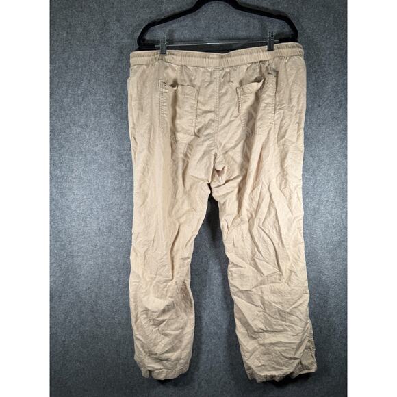 Eddie Bauer Pants Women XL Linen Blend Drawstring Straight leg‎ Relax Vacation - Picture 6 of 8
